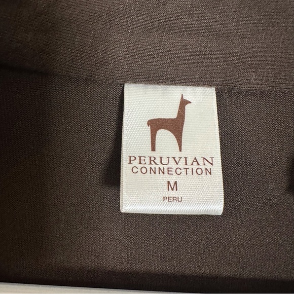 Peruvian connection long sleeve brown ruffle collar shirt - Picture 4 of 4